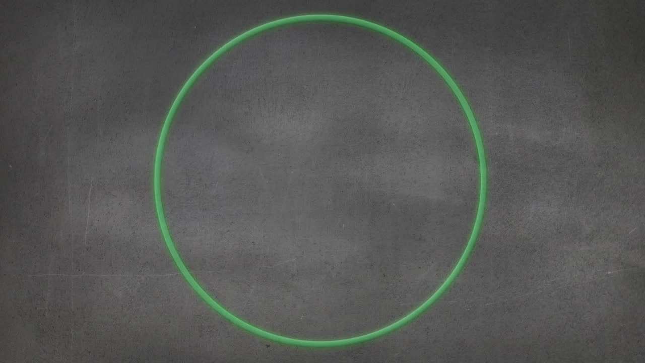 회색 배경 위에 네온 원의 애니메이션