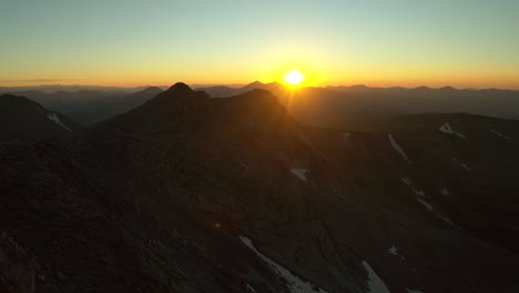 summer mount blue sky evans last sunlight sunset sundown on horizon top bierstadt grays torreys peak front range fourteener rocky mountains colorado grays torreys idaho springs evergreen static shot