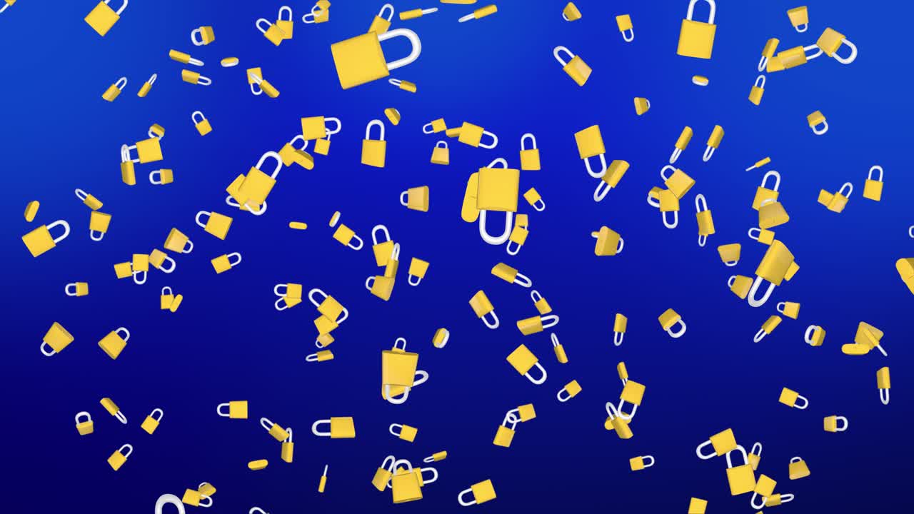 Rotation padlock on chroma key combination padlock security safety protection password privacy