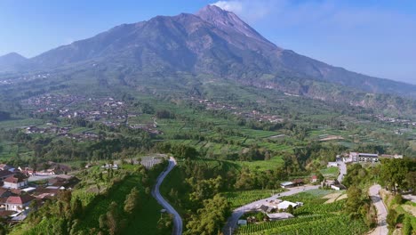 the green flanks of the merapi mountain in central java, indonesia