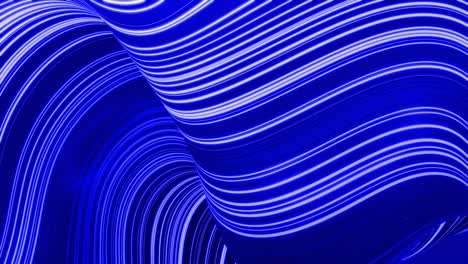 hermosa abstracción azul de ondas en la superficie como pliegues de tela o ondas en líquido, gradiente de color azul, líneas extrudidas como rayas en la superficie de la tela. fondo en bucle de 4k con animación suave
