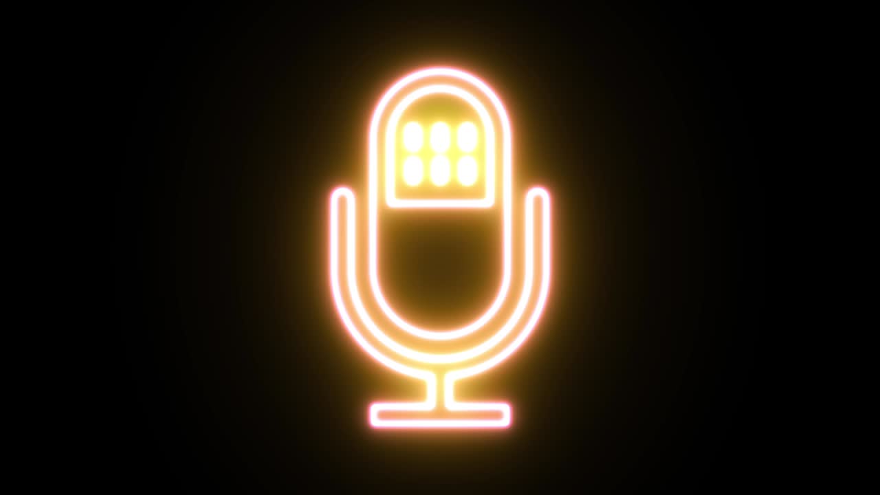 animación de icono de luz de neón. fondo negro 4k uhd.