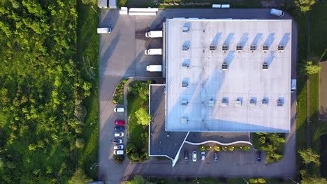 aerial view of goods warehouse