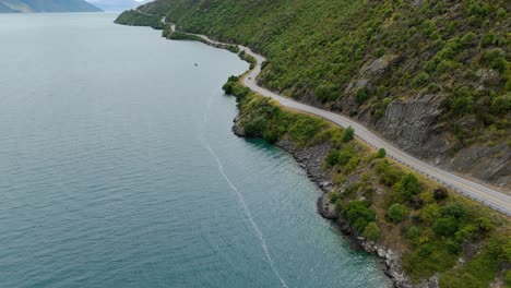 devil's staircase lookout point road running along wakatipu lake near queenstown, new zealand