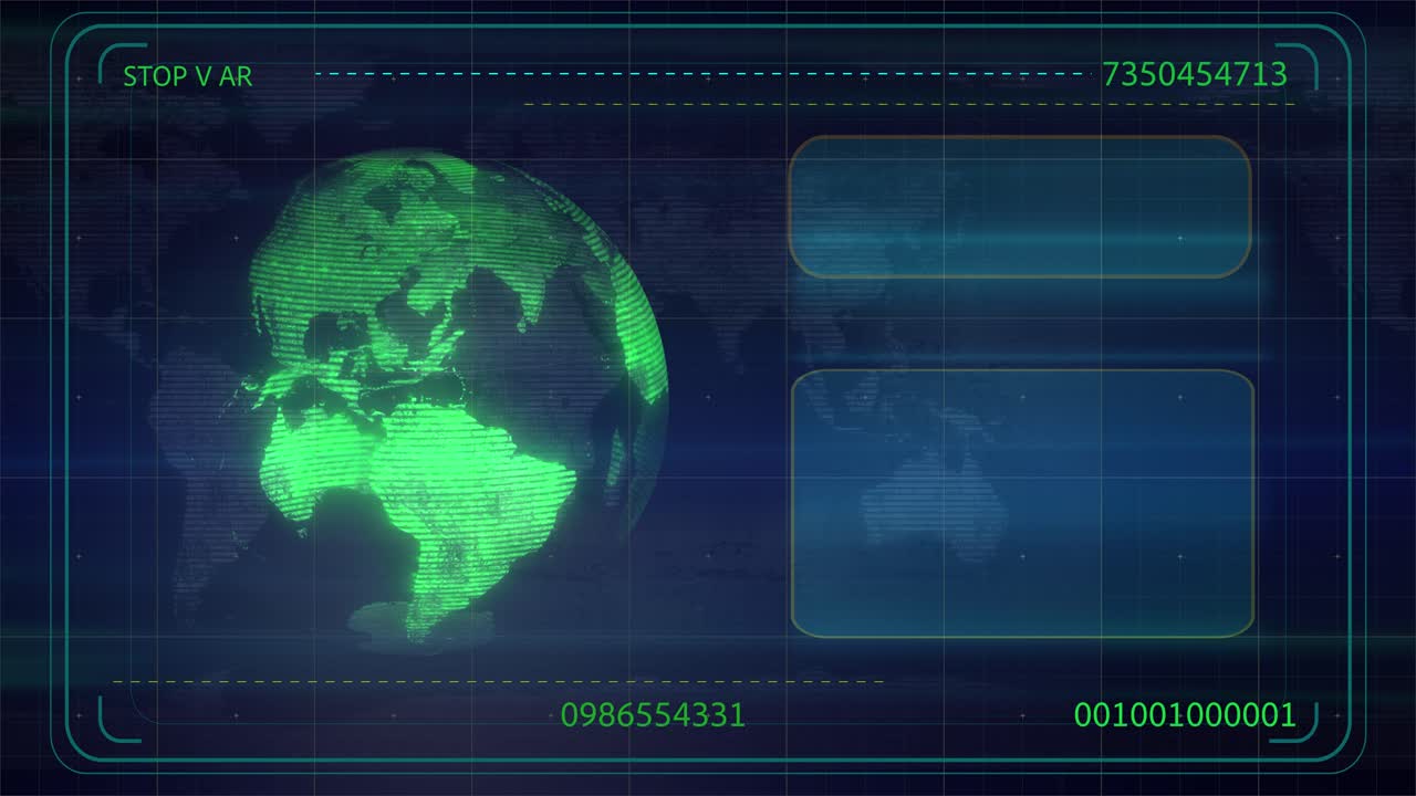 Futuristic CG Animation with Green Glue Hologram