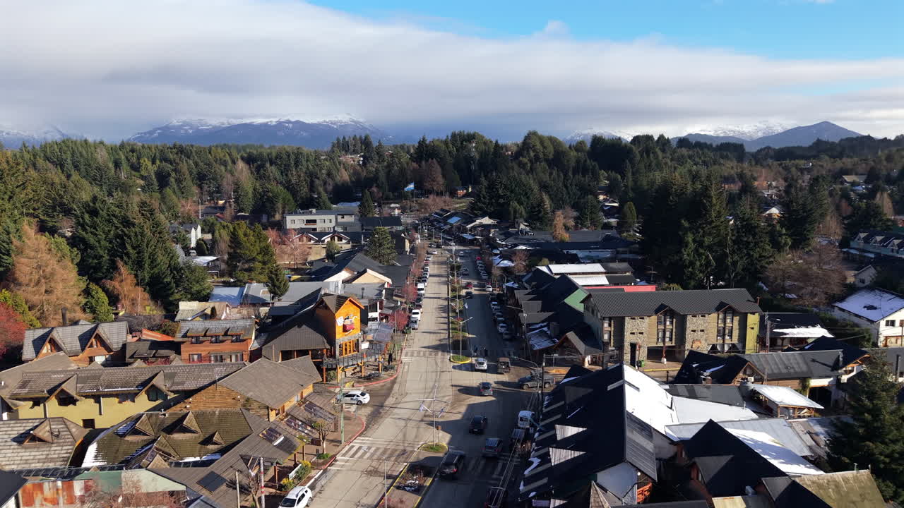 Charming Patagonian tourist town of Villa La Angostura near Nahuel Huapi lake, Patagonia, Argentina