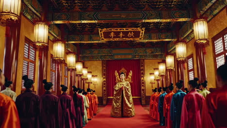 imperial ceremony in a chinese palace