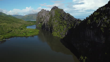 Aerial-view-of-famous-Lindéralique-Rocks-near-Hienghene-New-Caledonia