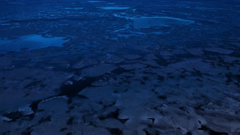 frozen lake at night