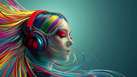 mujeres con auriculares y altavoces hechos con ia generativa
