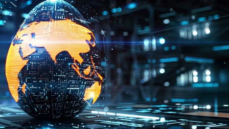 digital globe representing global network and technology