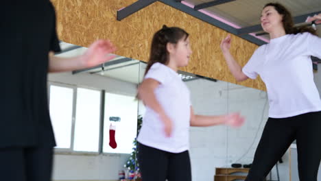 teacher and pupils in dance class