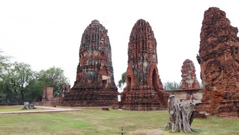 tourist walking through historic temple ruins