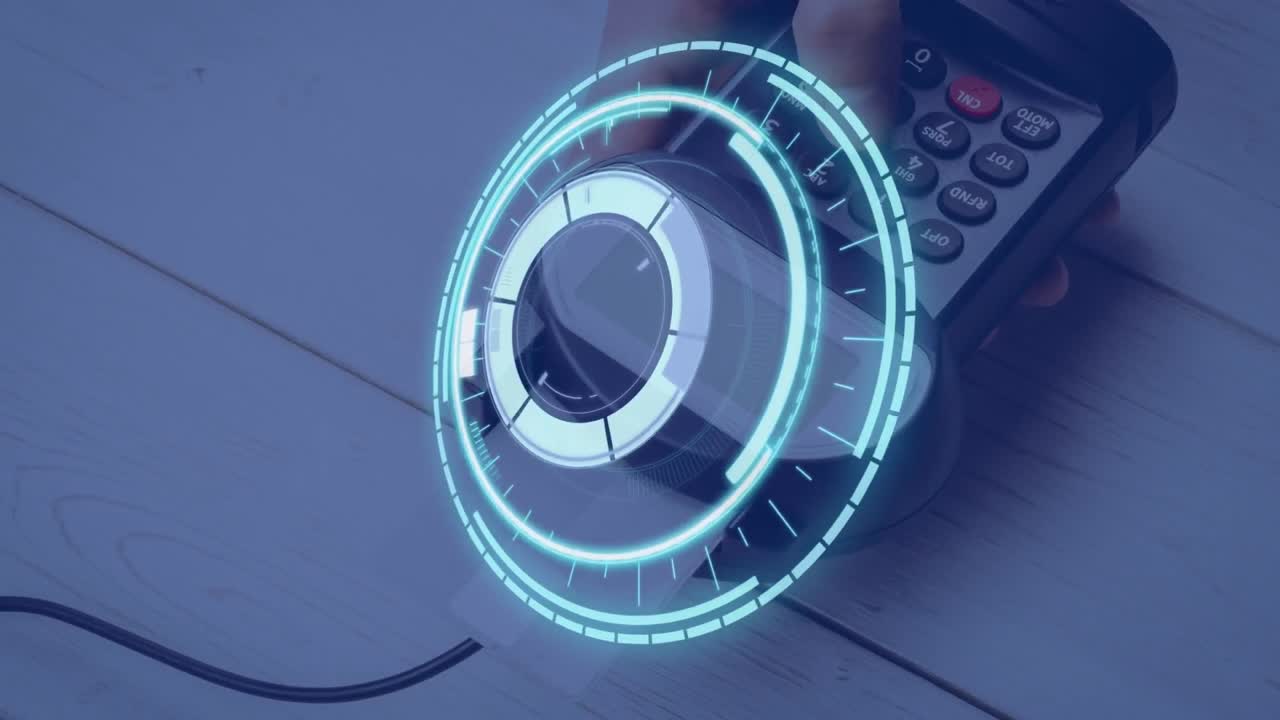 animación del escaneo de alcance sobre el terminal de pago