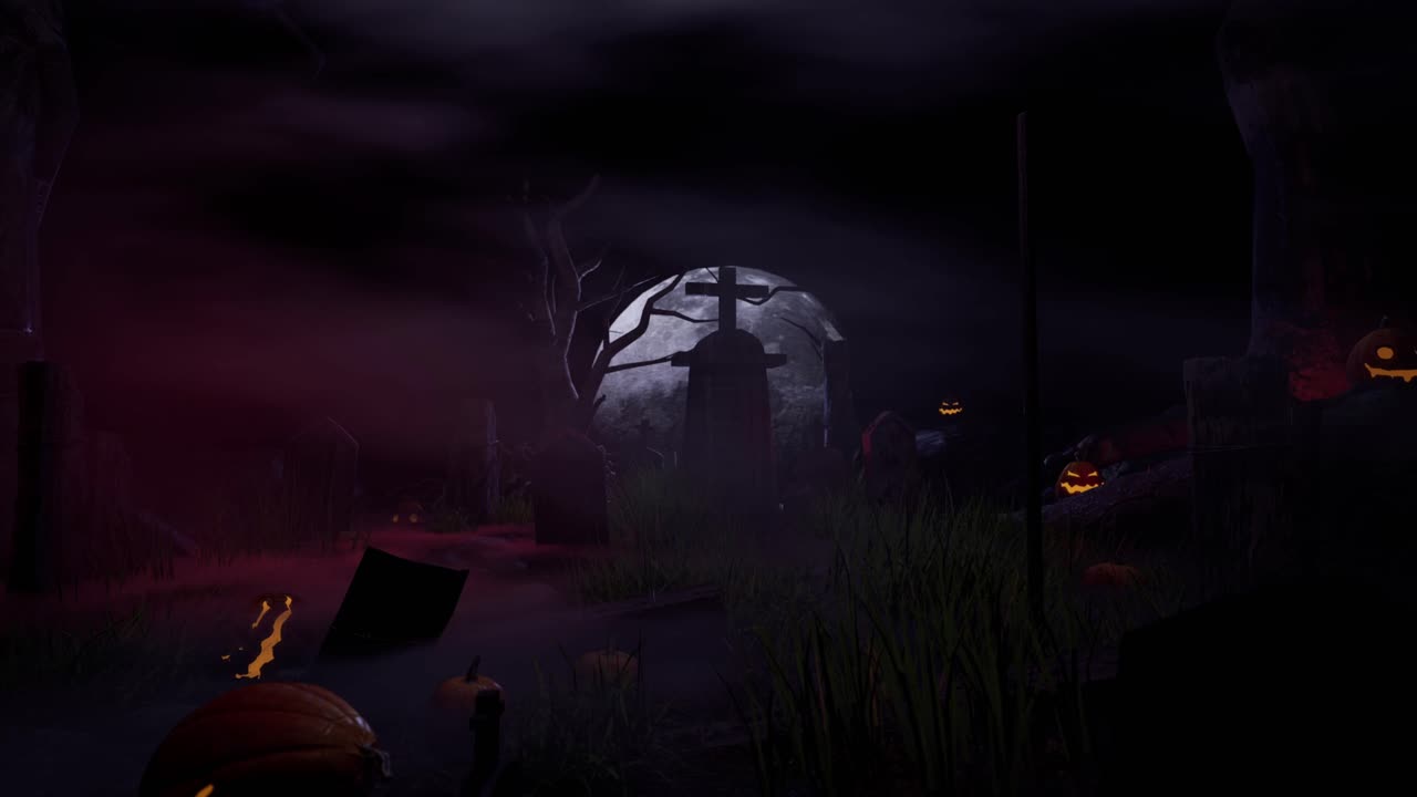 animación de fondo de la noche de halloween, video en 4k