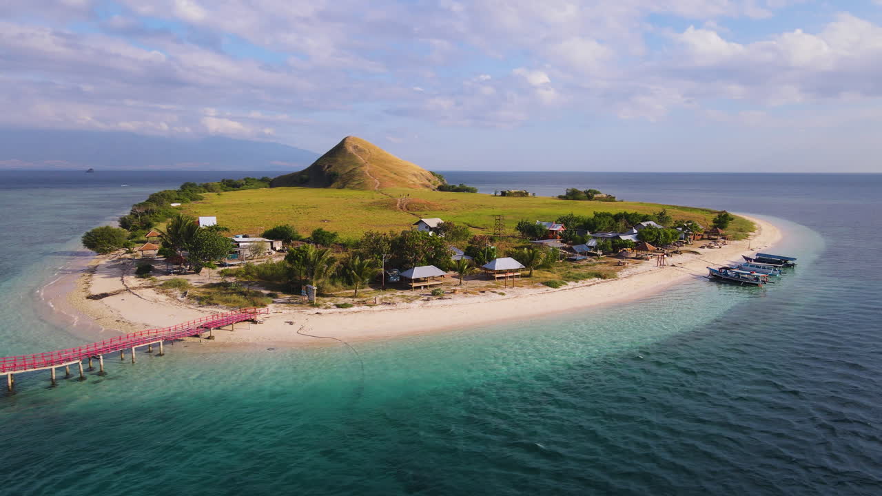 Scenic Beach In Kenawa Island, Sumbawa, Indonesia - Drone Shot
