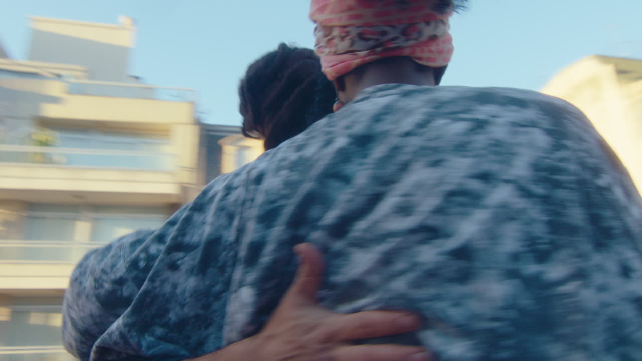 360-Degree Video of Couple Performing Tango Dance on City Roof