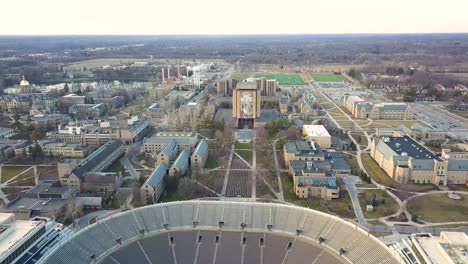 4k-Cinematic-Aerial---Notre-Dame,-Indiana---Football