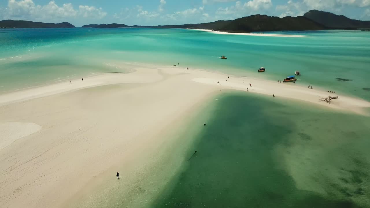 whitsundays 섬의 무인 항공기보기