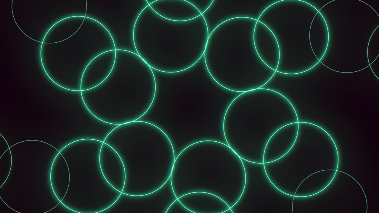 Abstract neon and laser green circles pattern