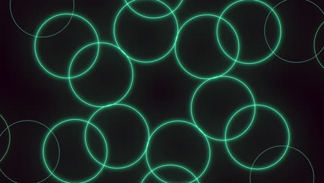 patrón abstracto de círculos verdes de neón y láser