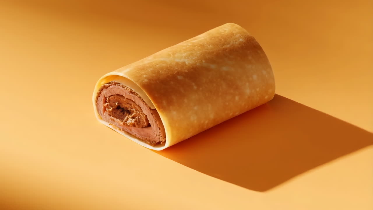 Crepe Roll on an Orange Background