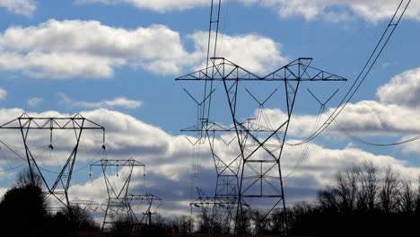 electrical towers stretch into the distance