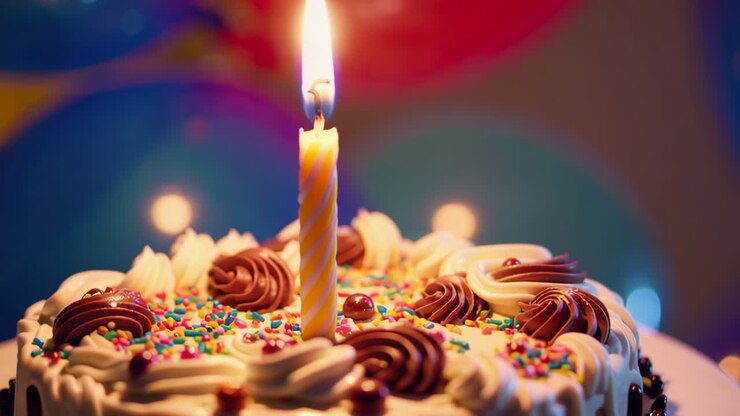 pastel de cumpleaños con vela