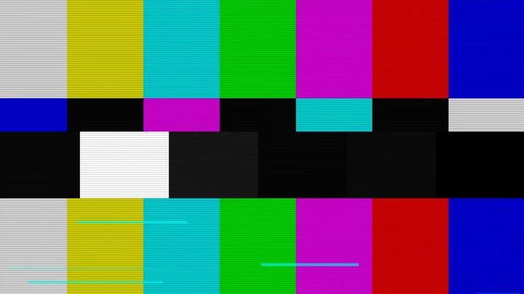 Television Test Pattern With Digital Glitch Interference