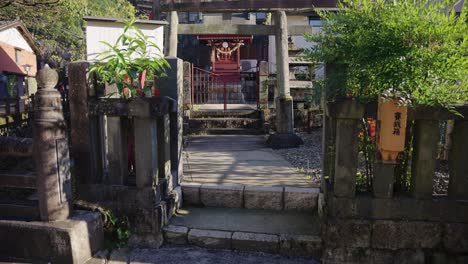 small japanese shrine at gujo hachiman city, gifu japan