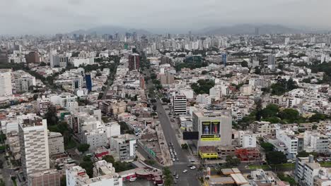 Imágenes-Aéreas-De-Drones-De-Lima,-La-Capital-Del-Perú-En-América-Del-Sur,-Mireflores-Barranca