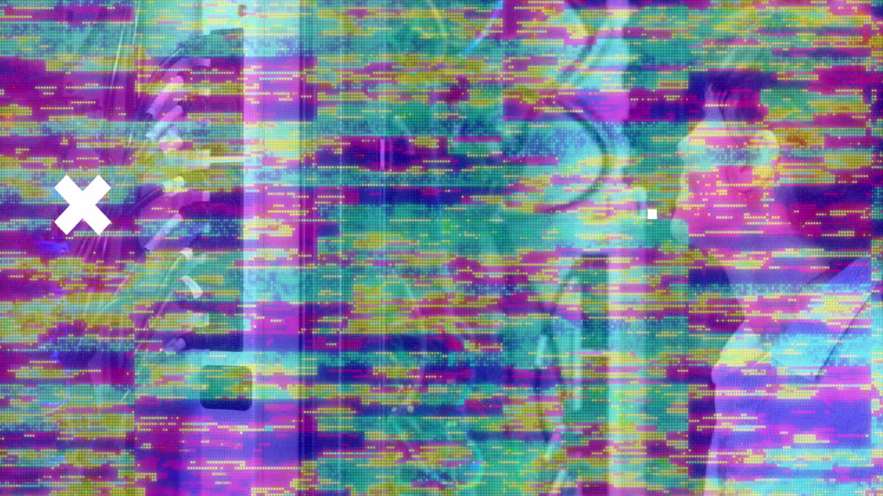 animación del procesamiento de datos en la sala de servidores