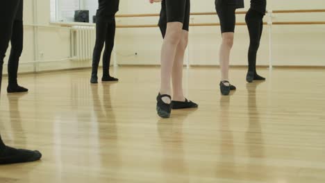 young ballet students practicing in dance studio