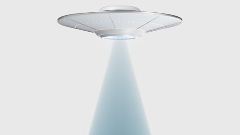 spinning flying saucer with white background, 3d rendering.