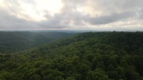 West-Virginia-Mountain-Range-With-Vast-Appalachian-Mountain-Range-in-Distance-Aerial-View