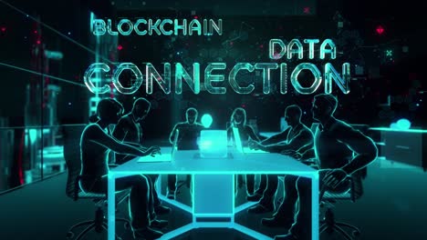 decentralized solutions with digital technology hitech concept