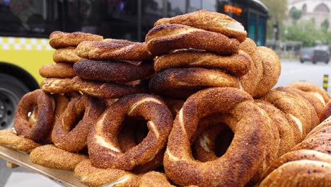 stacks of turkish simit