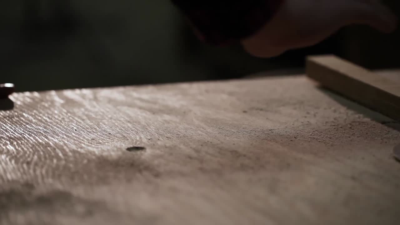 carpintero en el trabajo en la carpintería