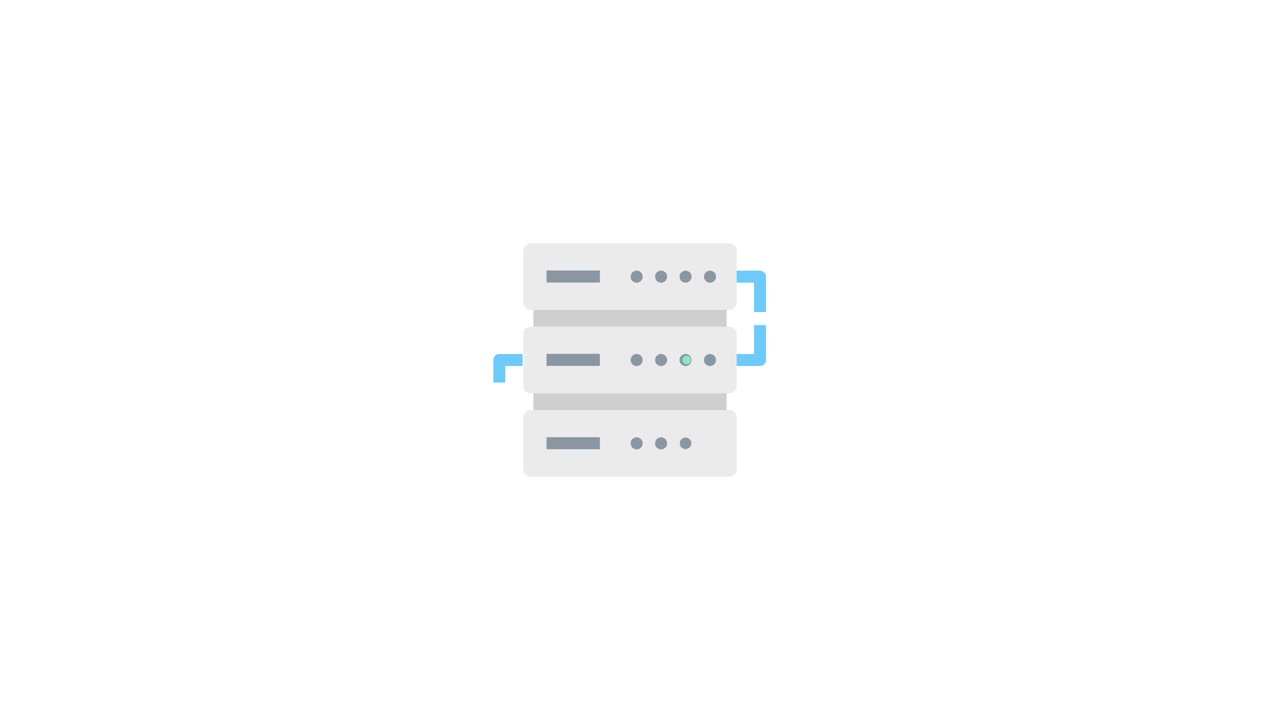 Animated Icon of Server Security and Network Connection