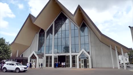 shot of religious christian or catholic chapel and altar for worshippers