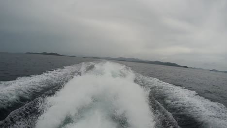 in back of speedboat while driving