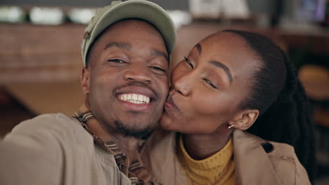 selfie, face or happy couple on social media