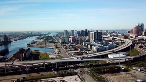 tampa florida port area zoom in in 4k