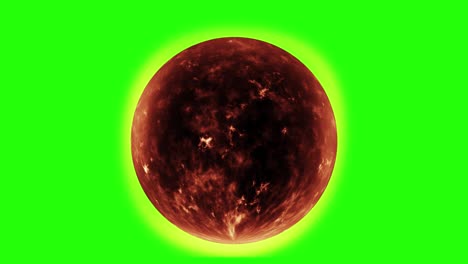 animated fireball or green screen solar planet