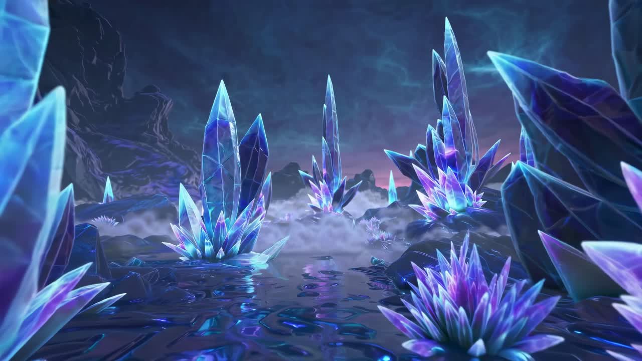 Glowing Crystal Landscape