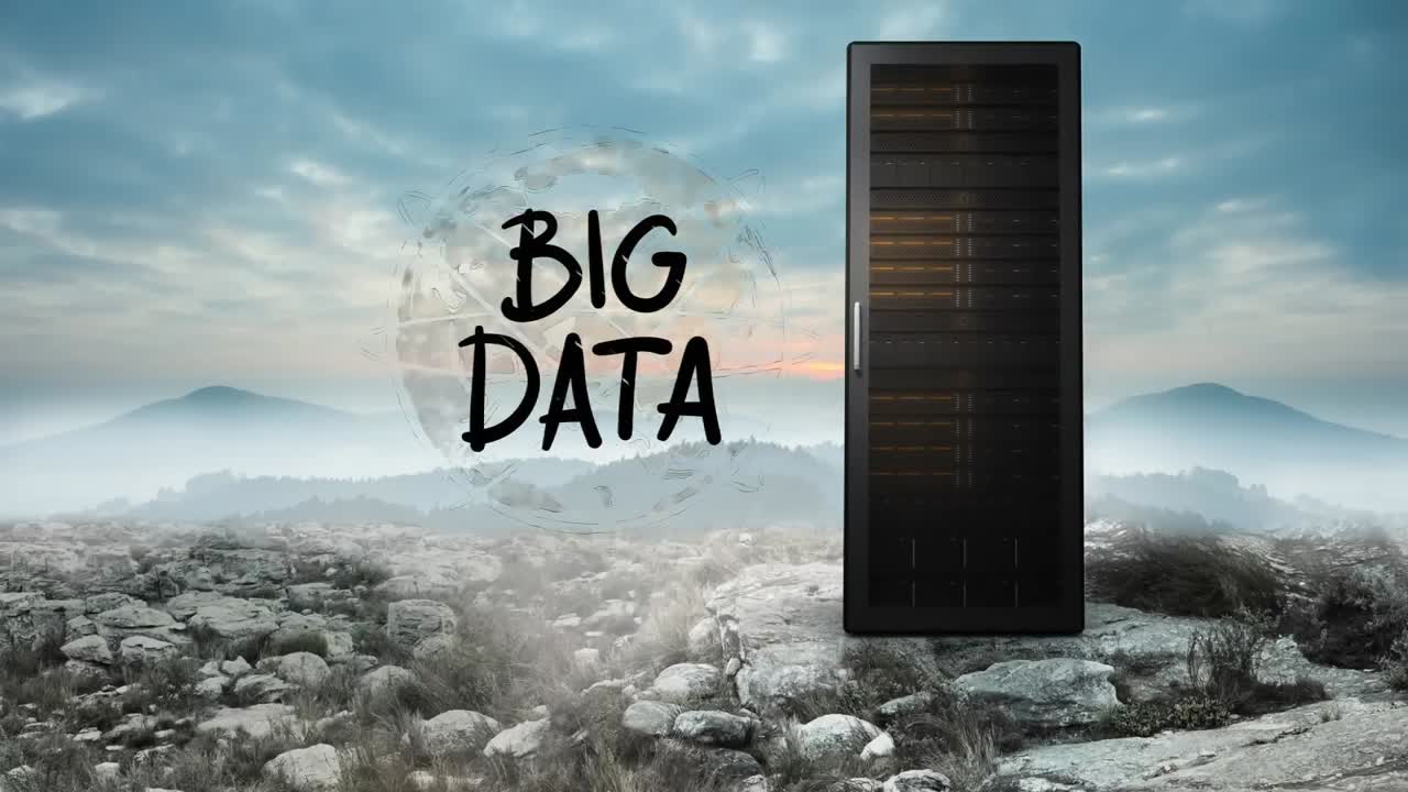 servidor de datos y dibujo de servidor de datos y globo giratorio