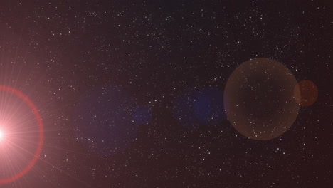 luz de estrella roja brillando en el cielo nocturno