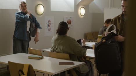 classroom scene with students