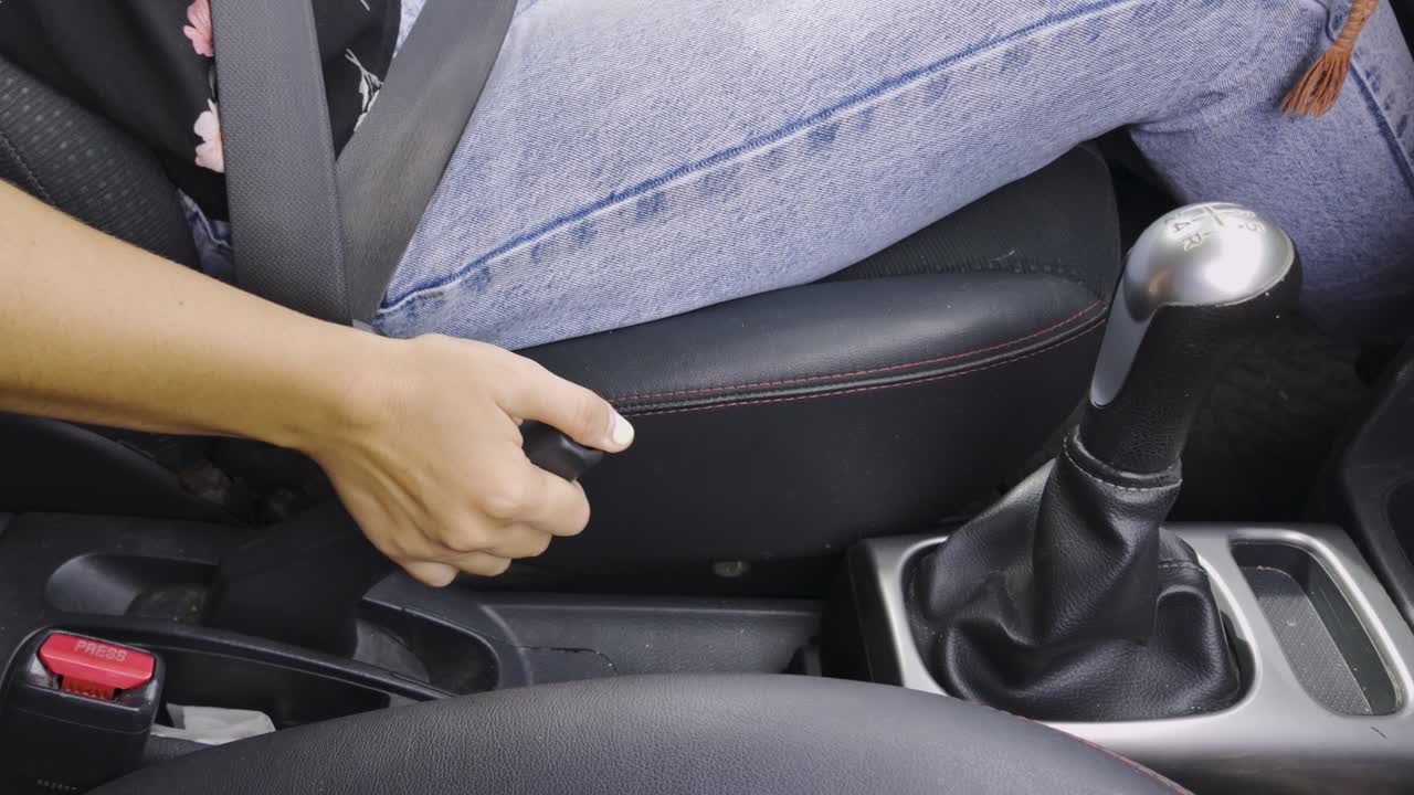 Woman Driving a Manual Car