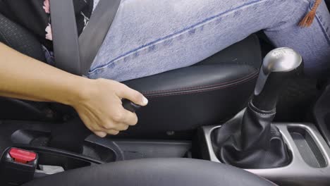 woman driving a manual car